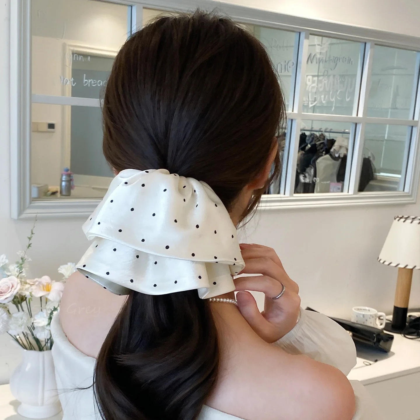 12pcs/lot High-end Style Polka Dot Ponytail Hair Clip for Women 2026 New Model Back of Head Half-Up Hairstyle Shark Claw Clip