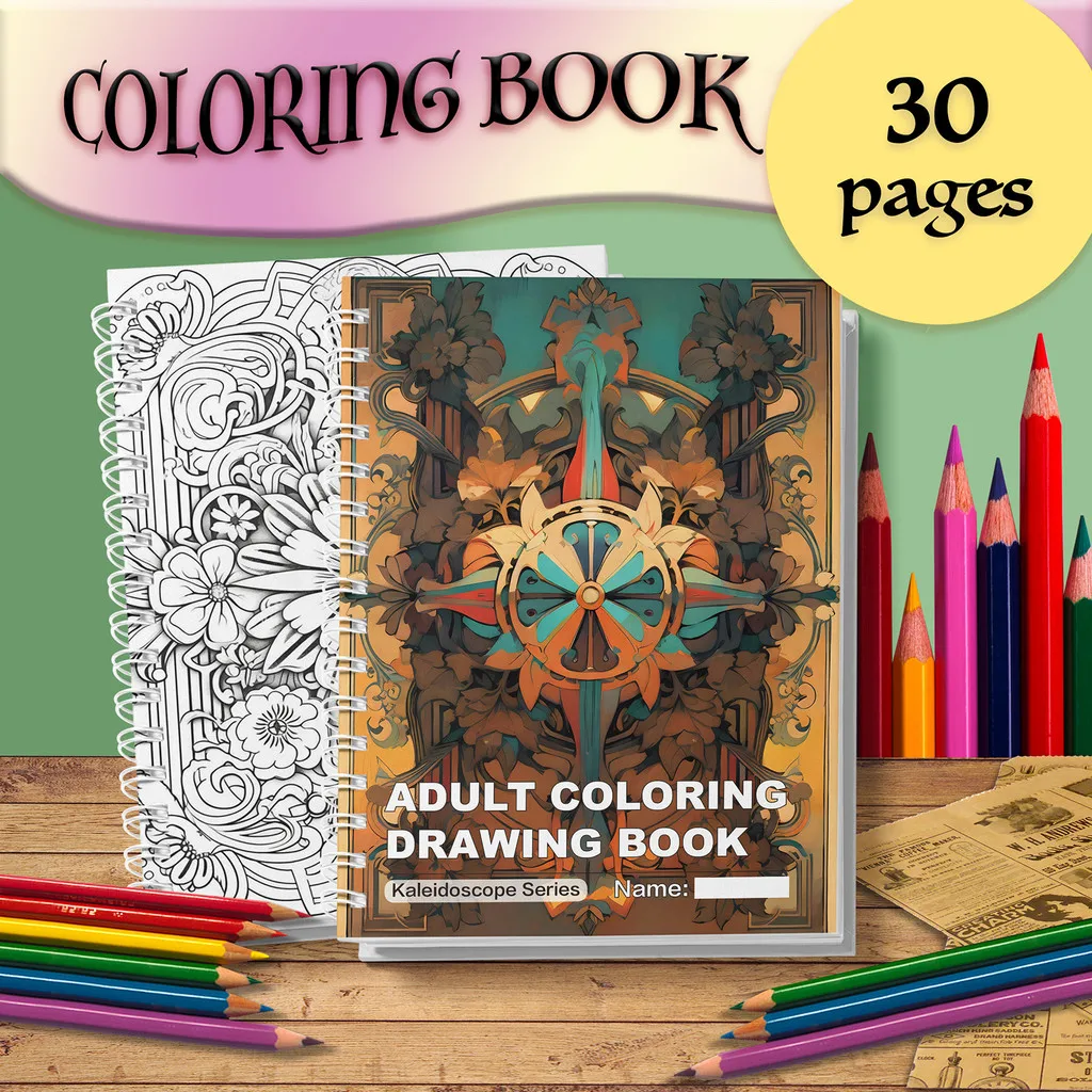 Adult Coloring & Drawing Book (8th Edition) — Spiral-Bound, Color Pages — Mindfulness Art Therapy for Stress Relief