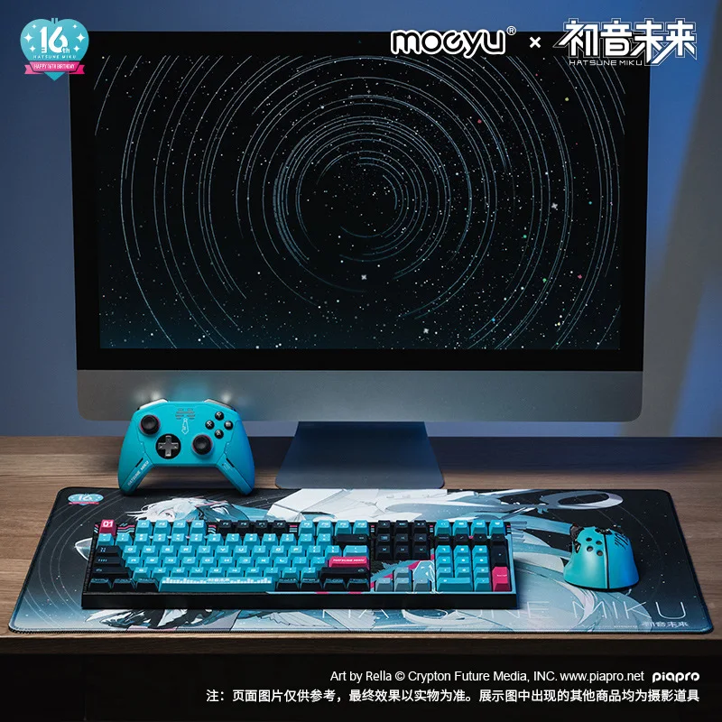 70 x40cm nuovo Anime Hatsune Miku 16th anniversary Figure tappetino da scrivania tappetino per Mouse grande Gaming Gamer tastiera Mousepad modello