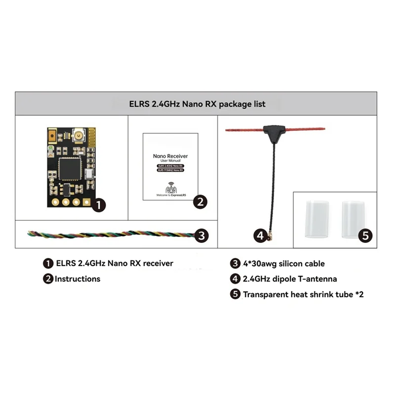 

AU61-ELRS Receiver 915Mhz NANO RX Diversity Receiver 50Mw Built-Intcxo Forrc FPV Long Range Traversing Drones Parts