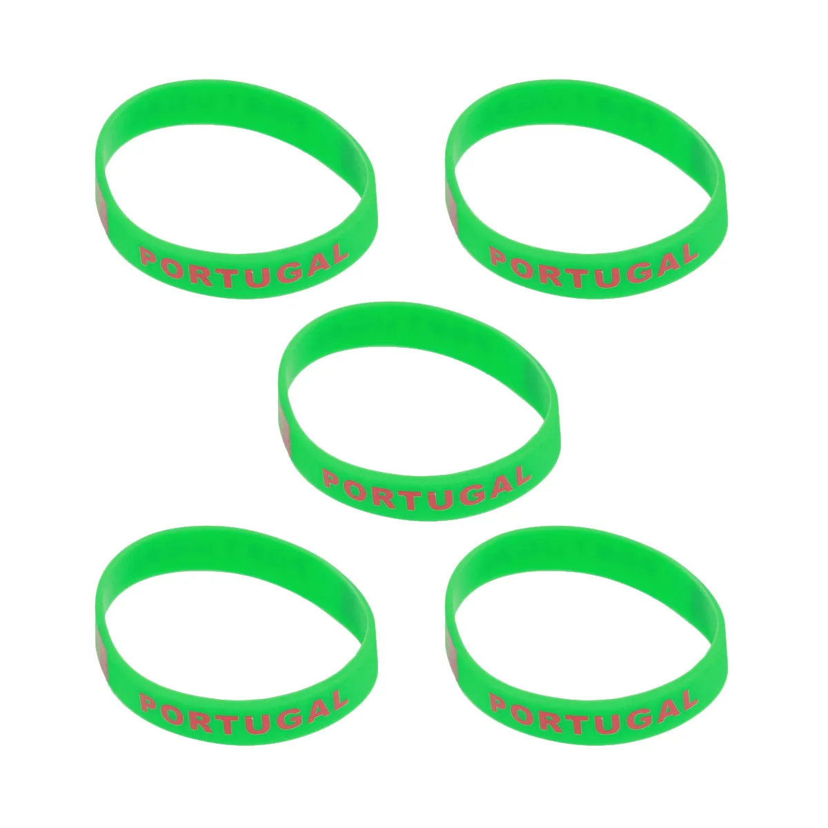 5Pcs Silicone Wristband Country Flag Printed Sports Bracelet Cheer for Football Match Game Sporting Event Fans National Flag