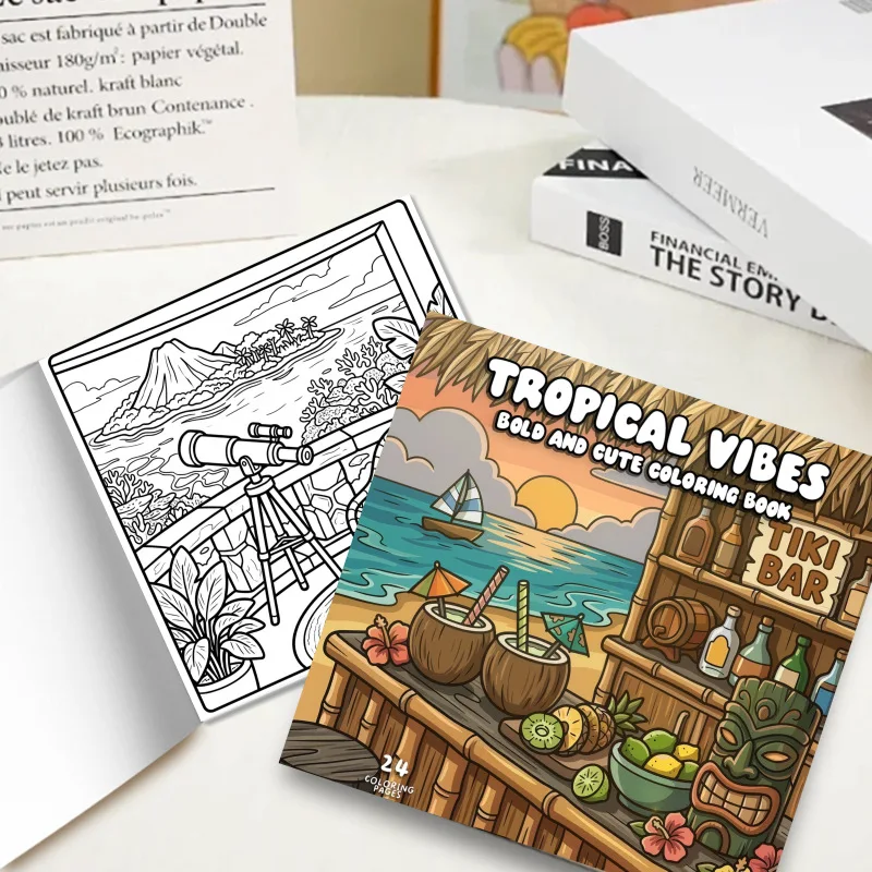 Cross-border new arrival: bestselling tropical-themed coloring book for adults - doodle & draw coloring book