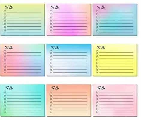 50 ورقة للقيام بقائمة المفكرة مذكرة الكتابة اليومية تذكير مخطط دفتر قائمة قابلة للتعديل التخطيط للمنزل مكتب المدرسة 9 ألوان