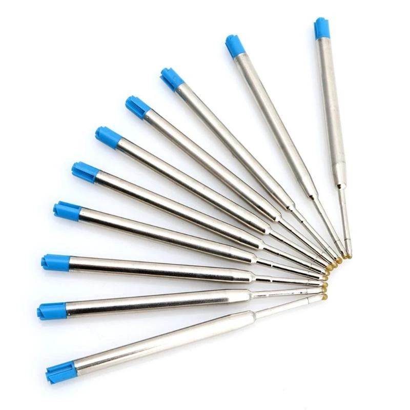 10pcs Universal Standard Blue 1MM Nib Ball Point Pen Refills