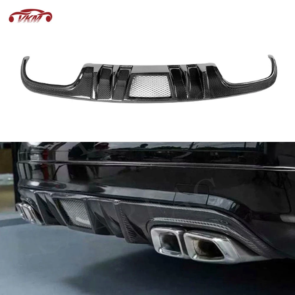 Carbon Fiber Rear Lip Diffuser Bumper Extenstion Chin Spoiler for Mercedes Benz C Class W204 C63 AMG 2008-2011 FRP Accessories