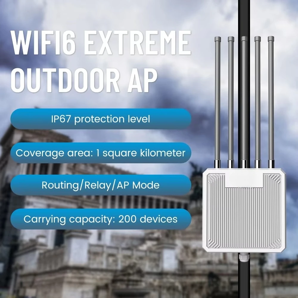 IP67 Waterproof and 15KV Protection WL388-AX3000 AX1800 Outdoor AP for Extreme Environments Access Point