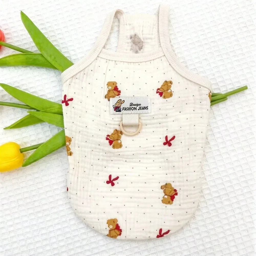 

Pet Sausage Dog Printed Tank Top Dog Cartoon Clothes Summer Cute Dog Strap Breathable Teddy T-Shirt Dog Stuff