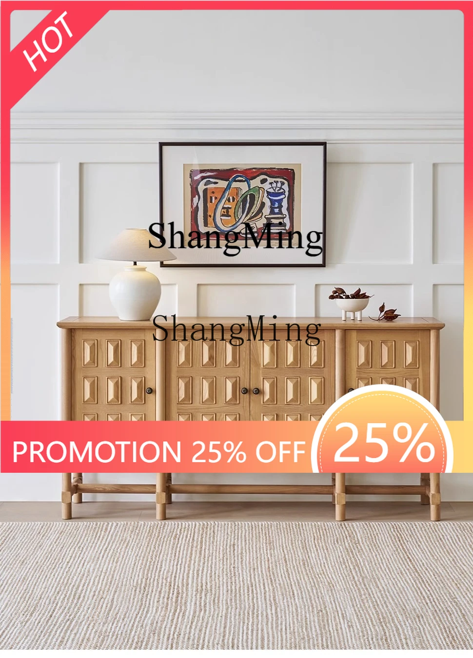 

CL log wind living room storage locker household entrance solid wood edge cabinet