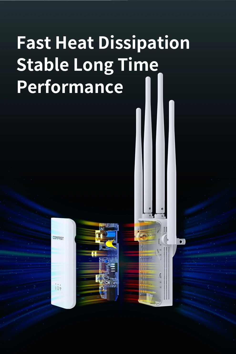 Repetidor WIFI inalámbrico de 2,4G y 300Mbps con 4 antenas de alta ganancia, enrutador Wifi, extensor de rango, Roteador, amplificador