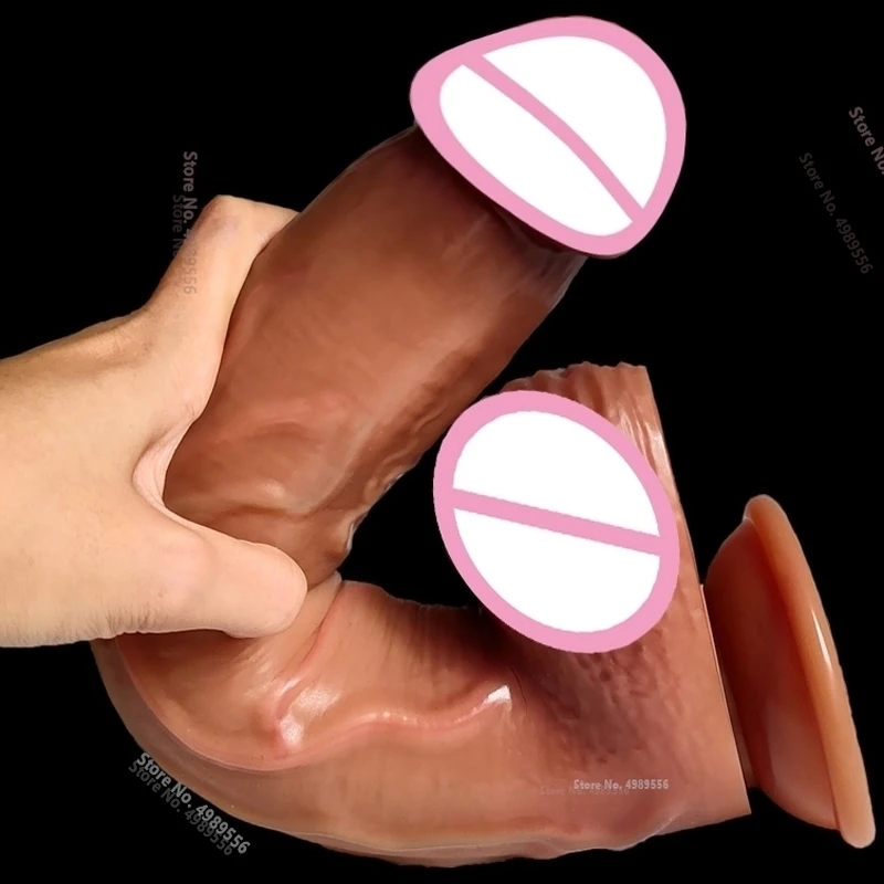 Enorme giocattolo del sesso del dildo per le donne Pene in silicone trasparente con cazzo di gomma vibrante con cazzo di giocattoli sexy in silicone con ventosa