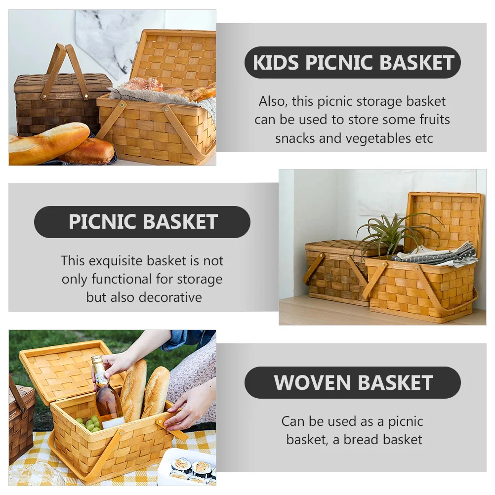 

Economical Woven Picnic Basket with Folding Handles Decorative and Functional for Various Uses Picnic Basket Empty Gift Baskets
