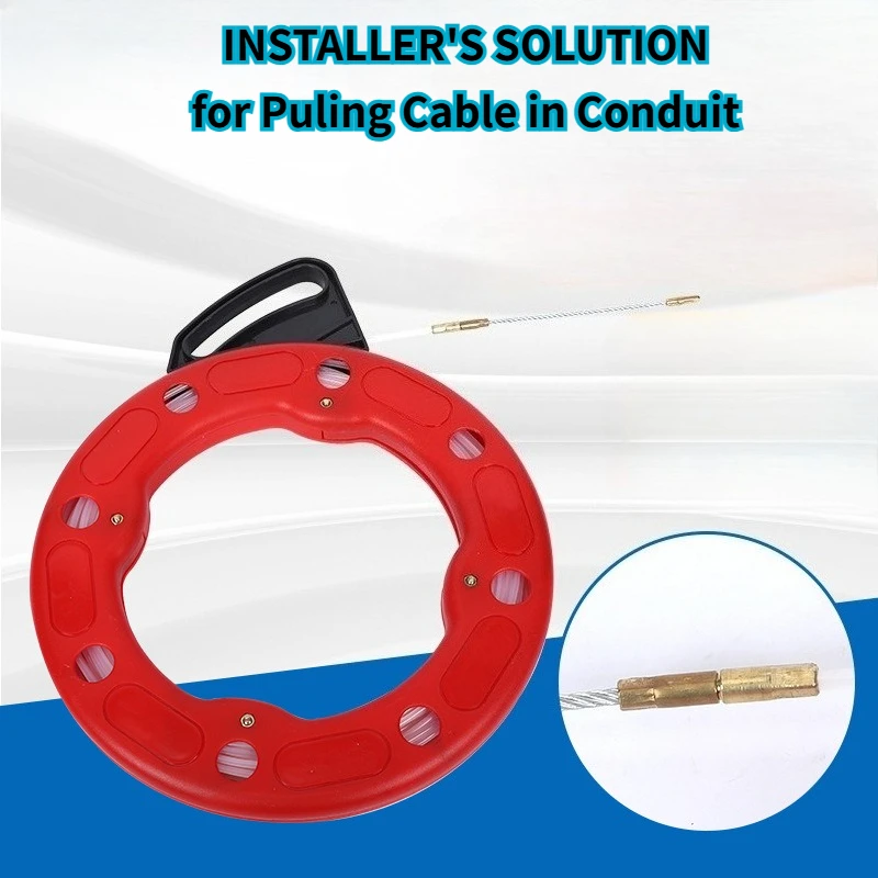

Cable Puller Fish Tape Reel Puller Fiberglass Nylon Conduit Ducting Rodder Pulling Wire Cable Fishing Tool 4mm 10/15/20/25/30m