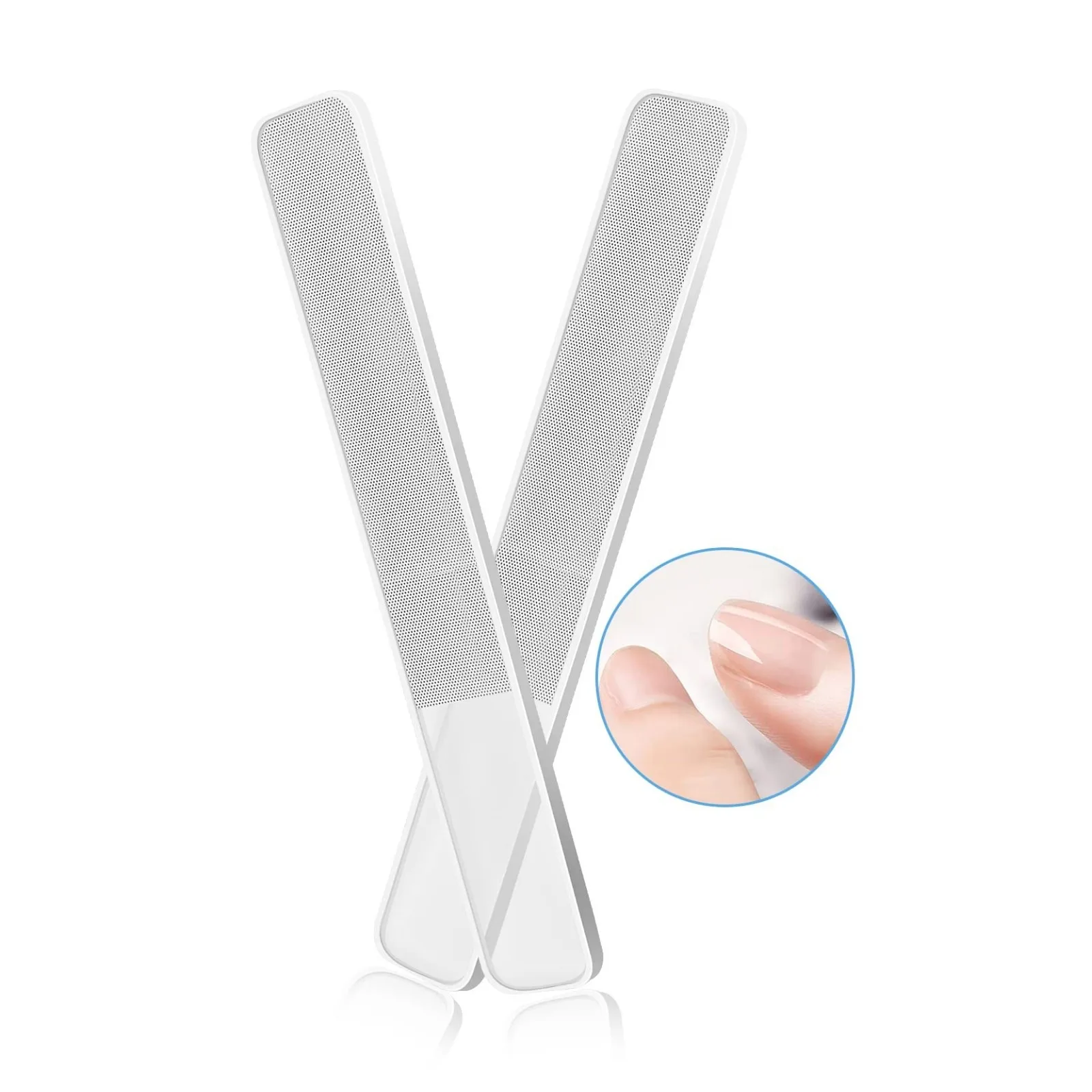 

2Pcs/Set Nano Glass Nail Files - Professional Crystal Nail Buffer, Natural Nails Polished and Shine