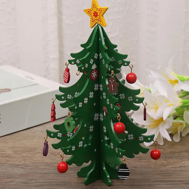 Christmas Tree Children's Handmade DIY Stereo Wooden Christmas Tree Scene Layout