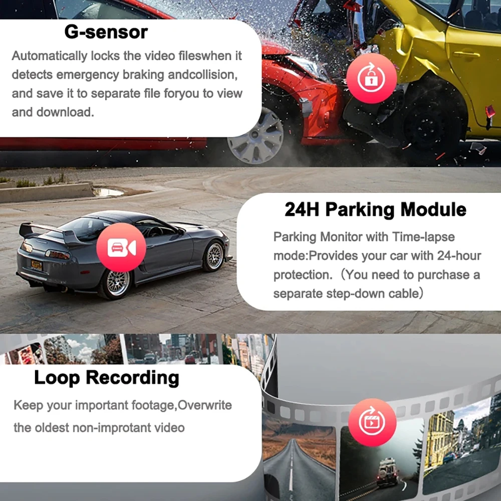 ZJCGO Plug and Play DVR Dash Cam 4K 2160P Video Recorder For Lynk & Co 01 PHEV 2018 2019 2020 2021 2022 2023