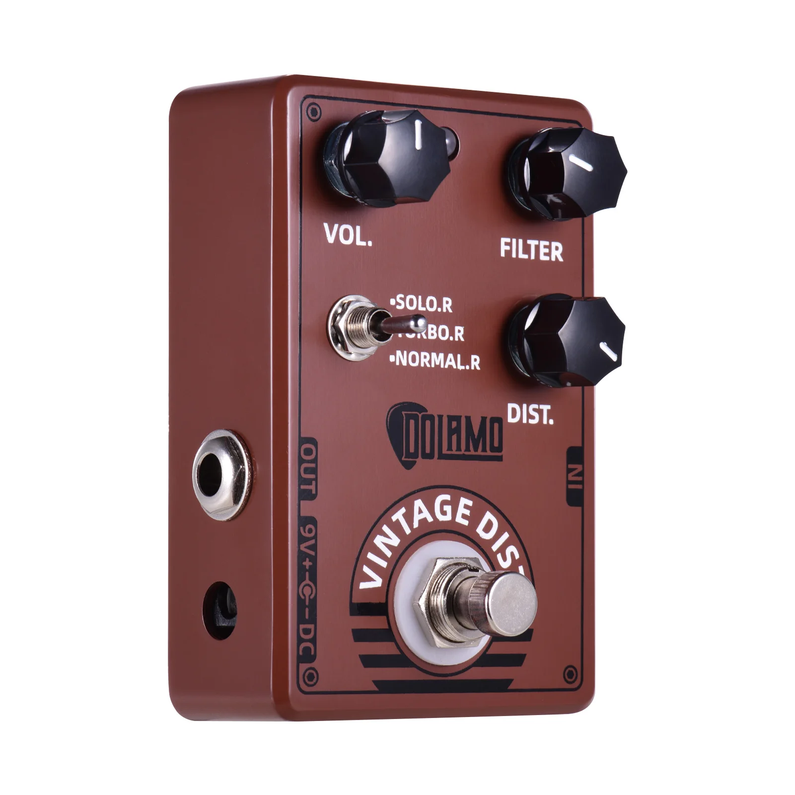 Dolamo D-11 Vintage Distortion Guitar Effect Pedal with Volume Filter and Distortion Controls True Bypass Design for Electric Gu