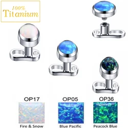 1Pcs Opal Micro Dermal Piercing Dermal Anchor G23 Titanium Body Jewelry Internal Thread Surface Piercings Skin Diver Bases 4mm