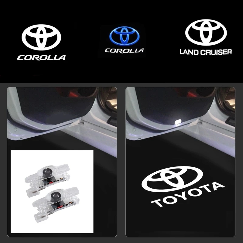 

2PCS led Car Door Welcome Ghost Shadow Light Interior Accessories For Toyota Corolla E150 E210 Land Cruiser 2007-2022 OEM Fit