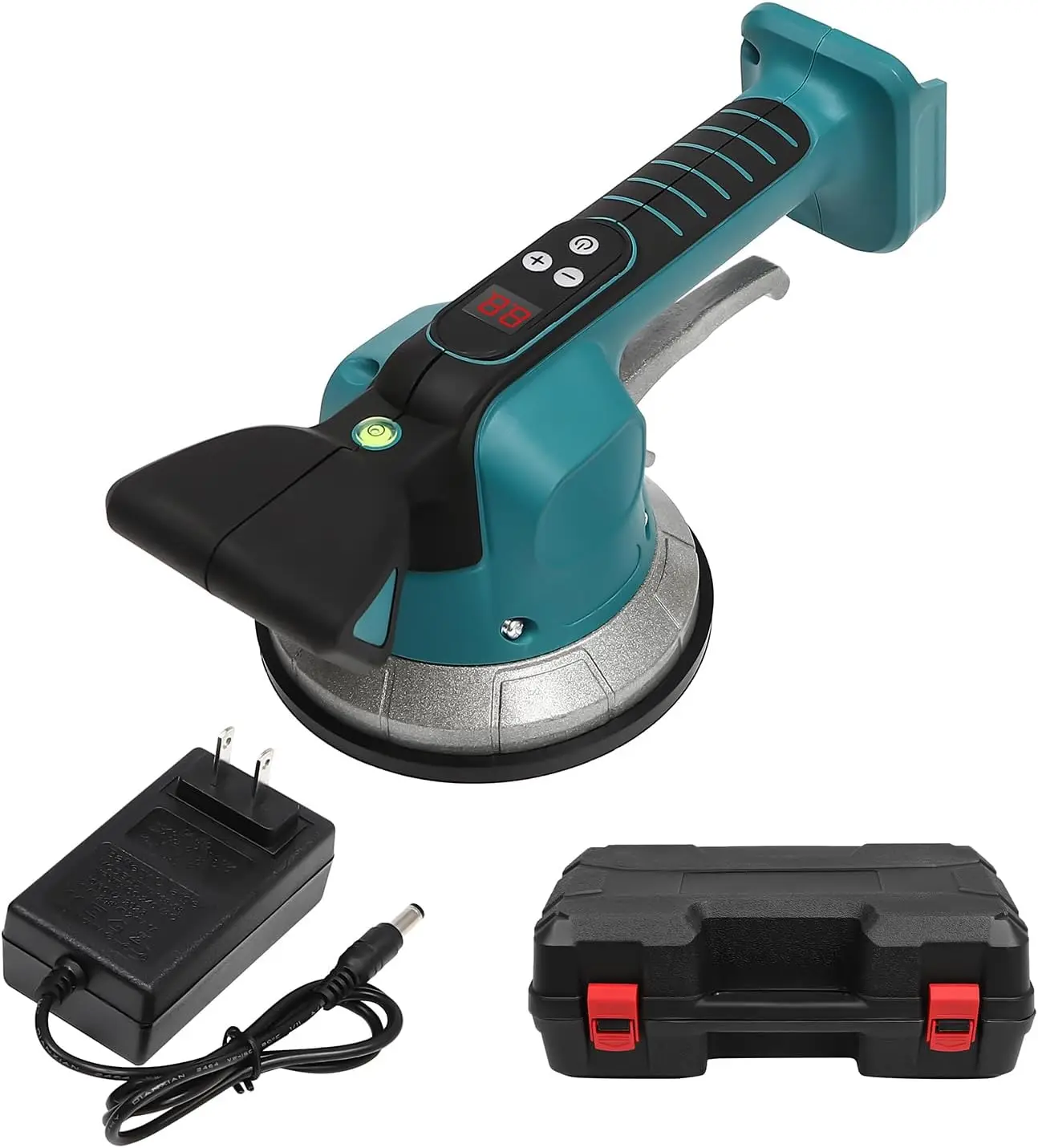 20V Vibration Leveling Machine, Battery Not Included, 10-Speed Tiling Vibrator Tool with Digital Display, Suction Cup, and Lock Mechanism for Floor, Wall, and Tile Installation