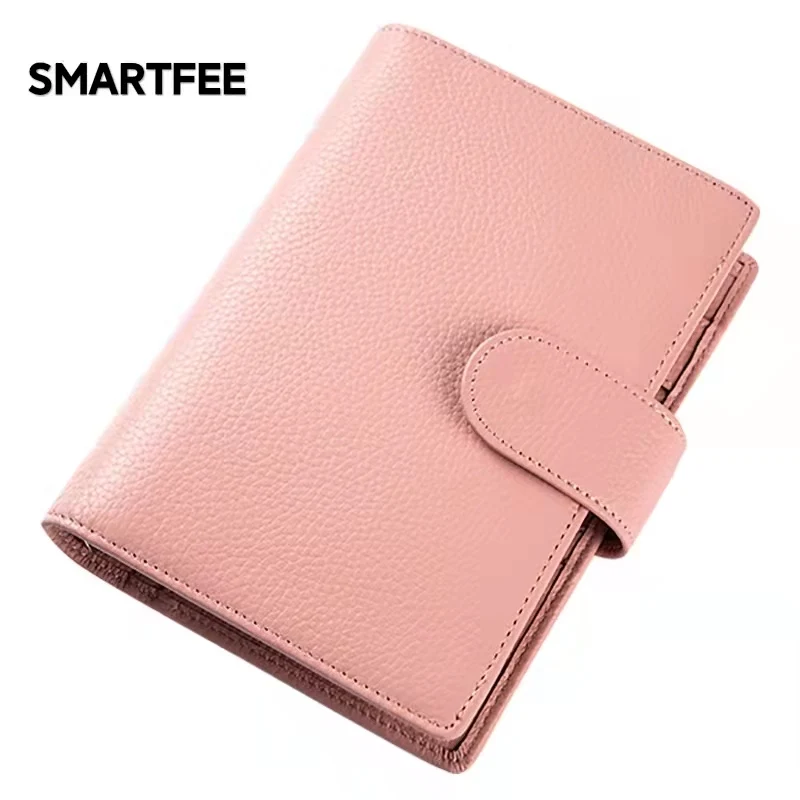 Smartfee Leather Budget Planner Regular Ring Notebook A6 Binder Photocards 2022 Planner Organizer Agenda Diary Planner