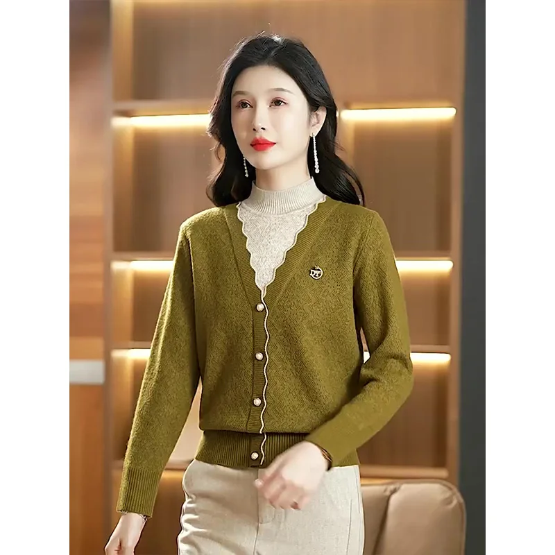 Women Clothing Knitted Vintage Thick Sweaters Autunmn Winter Fashion Casual Loose Tops Office Lady Chic All-match Pullovers