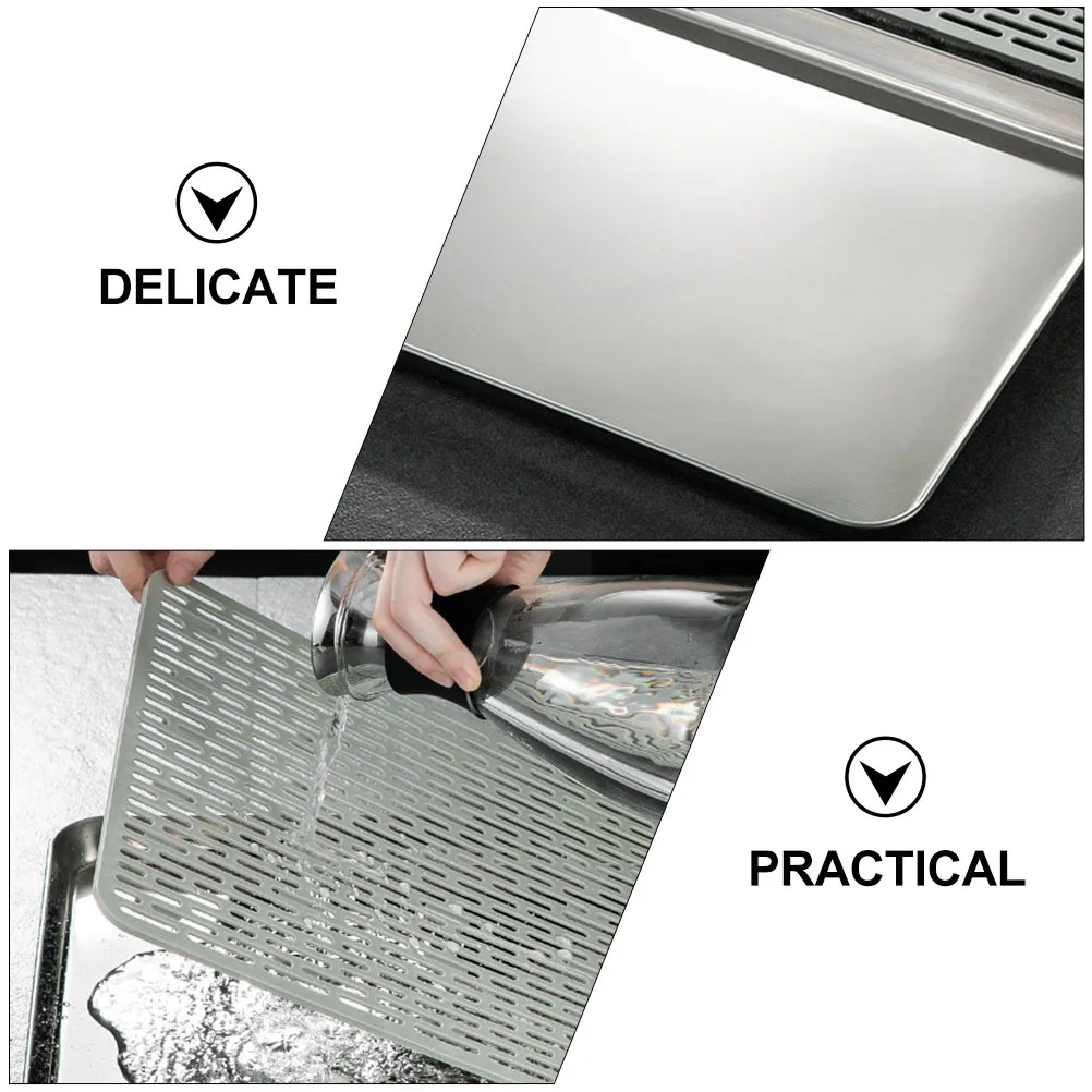 

1 комплект, чайный поднос из нержавеющей стали, двухслойный дренаж для чайного сервиза, организация хранения чайника, устойчивый к ржавчине, экономия места, кухня