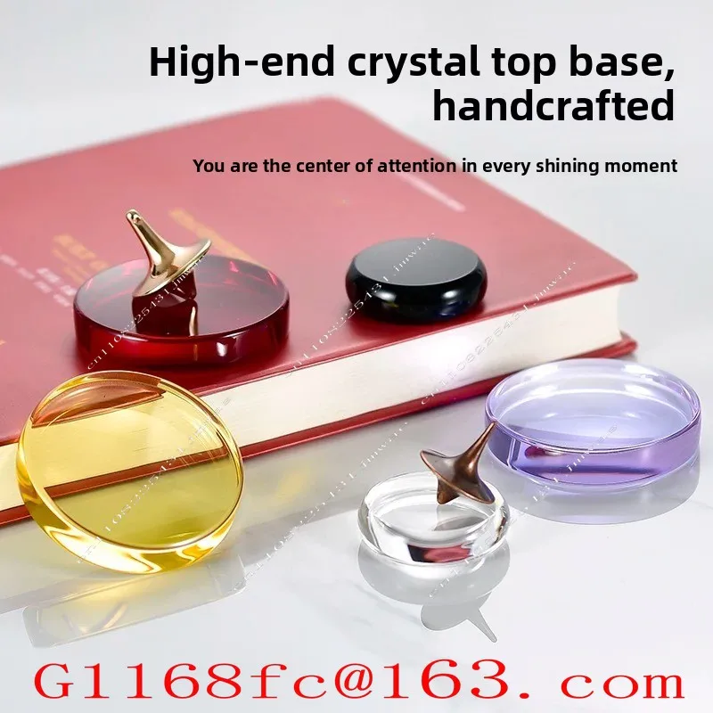 Crystal Smooth Tray Double-sided Concave Hand Twisted Gyroscope Display Stand K9 Base