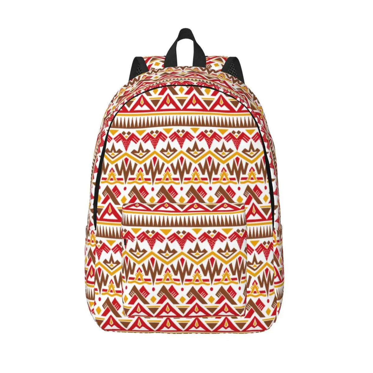 Mochila asteca de estilo étnico variegado, bolsa leve de escola secundária para caminhadas e viagens, mochila tribal africana vintage para homens e mulheres, moda