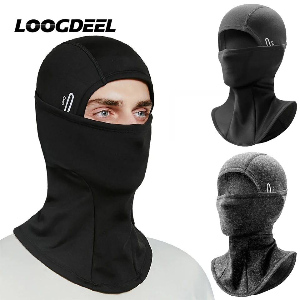 LOOGDEEL Cycling Warm Balaclava Unisex Windproof Motorcycle Helmet Liner Cold Resistant Skiing Riding Running Mask Bike Headwear