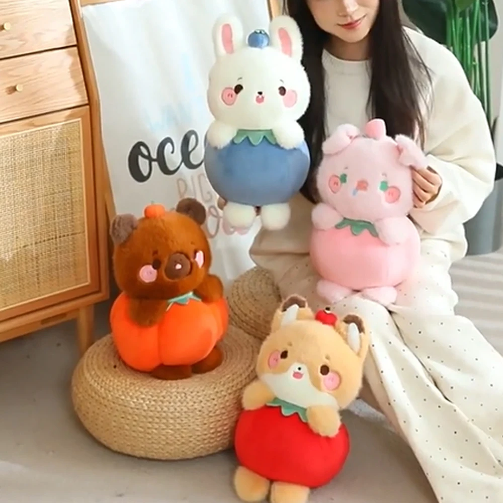 

Kawaii мультфильм фрукты животное плюшевая игрушка свинья собака тыква капибара плюшевая кукла животное милый кролик мягкая кукла подарок друзьям
