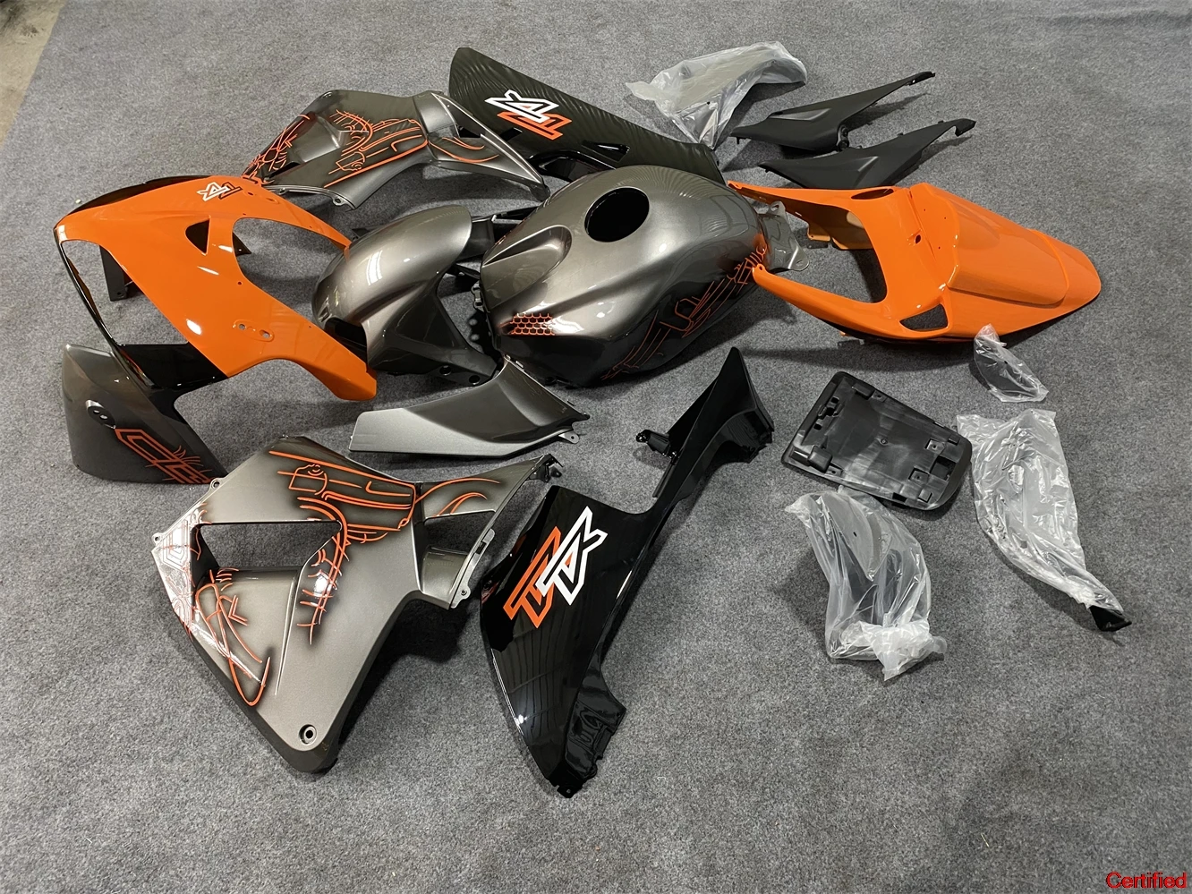 

Замените комплект обтекателей для CBR600RR F5 2005 2006 cbr 600rr f5 05, пластиковые обтекатели CBR 600 RR 06, оранжево-серые