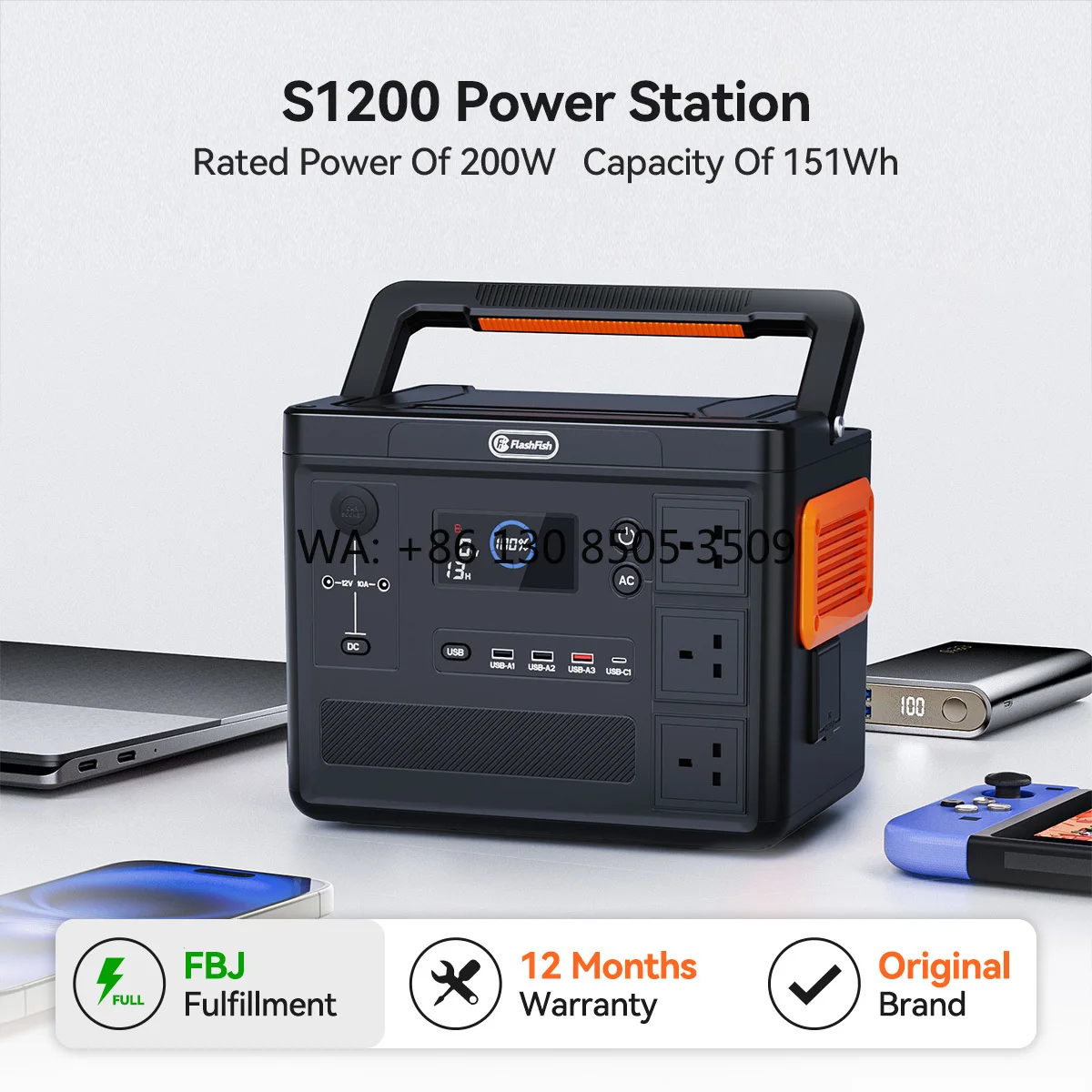 

Outdoor 1200w 110v 220v Portable High Capacity Rechargeable Solar Power Station Mobile Power Supply Powerbank With Solar Charger