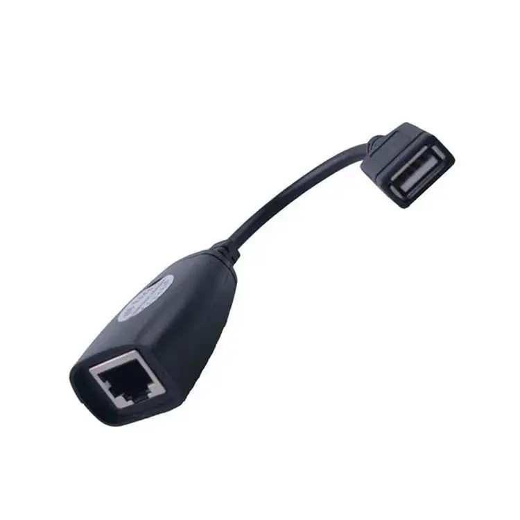 USB إلى RJ45 RJ 45 LAN تمديد كابلات محول موسع أكثر من Cat5 RJ45 Cat6 التصحيح الحبل الأسود شبكات الملحقات 2 قطعة