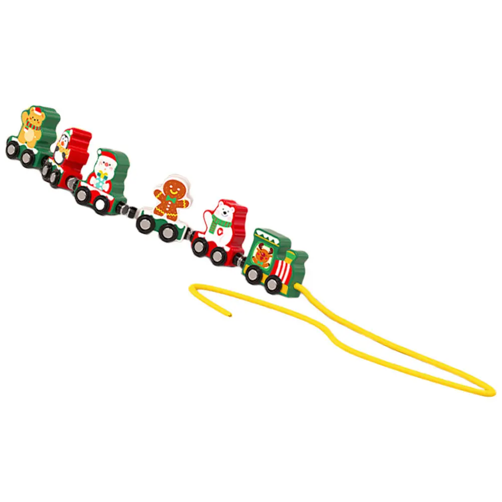 

Магнитный рождественский поезд-украшение: деревянный, пластиковый, миниатюрный поезд-декор для праздничного стола, рабочего стола, вечеринки, домашнего интерьера, новогодний подарок