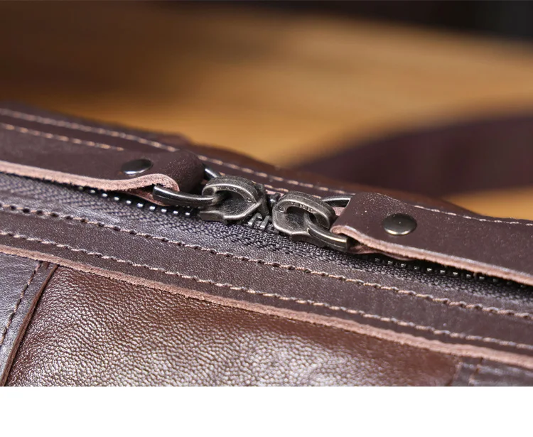 Outdoor-Reisen hochwertige echtes Leder Herren schwarze Zylinder Umhängetasche lässig Designer handgefertigte Rindsleder Umhängetasche – Detail 28