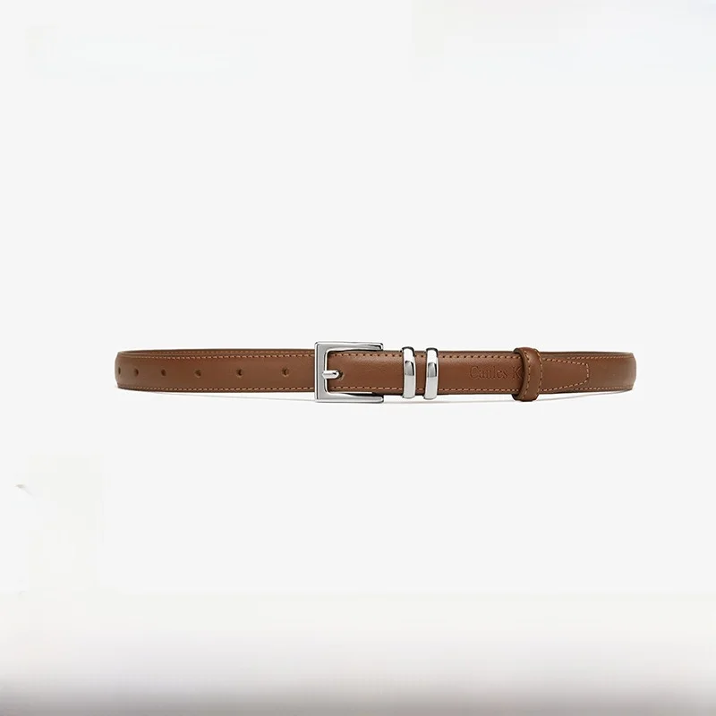 シンプルなデザインの女性用レザーベルト-ジーンズ用-トレンディな女性用ウエストベルト-エレガントなミニマリストベルト-春夏ファッション用