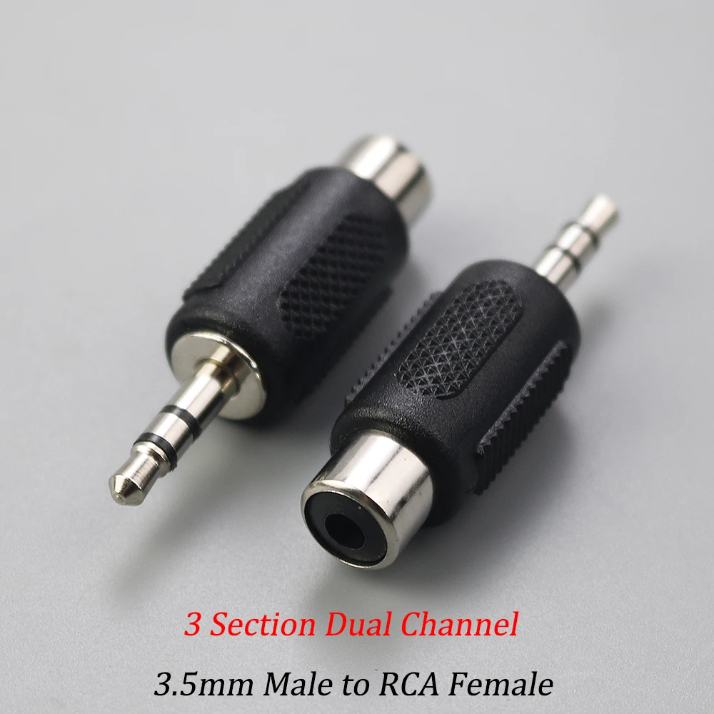 1 szt. męski na podwójne 2 żeńskie RCA 3,5 mm adapter audio-wideo Połączenie Lotus 3 Split RCA RF Złącze AV Część naprawcza