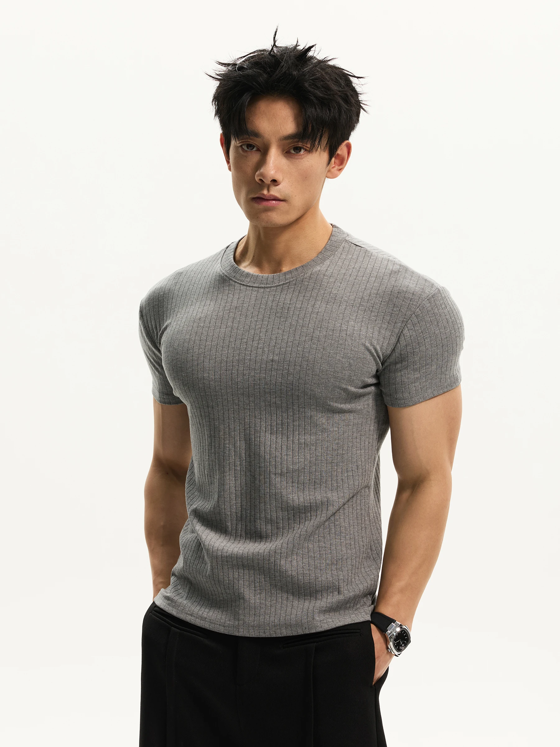 

Мужская футболка Day Ny Slim Fit с коротким рукавом, повседневная, быстросохнущая, влагоотводящая, из смесового хлопка и полиэстера