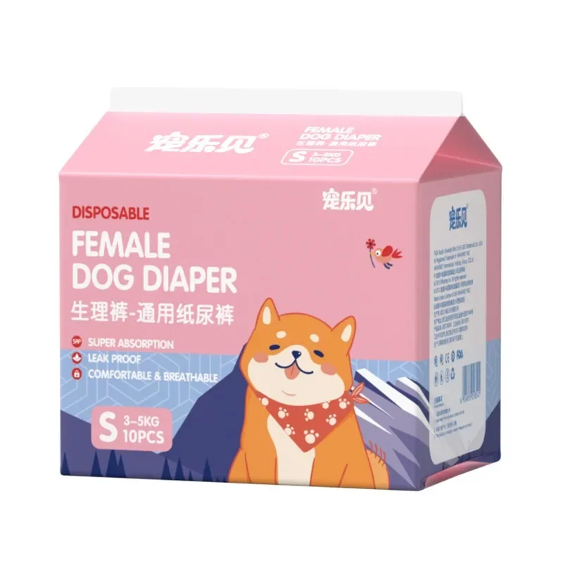 Female Dog Diaper for Teddy, Leakproof Nappies, Super Absorption, Sanitary Pants, Pet Menstrual, Physiological Pants, 10Pcs