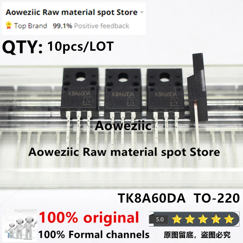 Aoweziic 2018 + 10 sztuk 100% nowe importowane oryginalne K8A60DA TK8A60DA TO-220F Iiquid kryształ tranzystor polowy 8A 600V