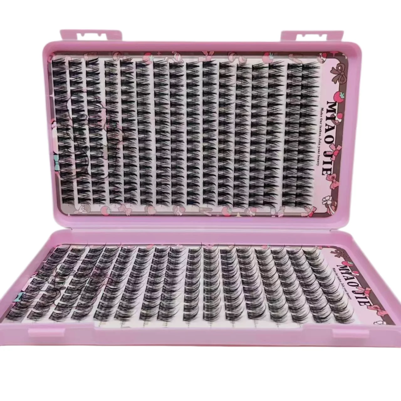 MAIOJIE Manga Wimperncluster, scharf, 320 Stück, schmal, koreanisches Make-up, Wimperncluster im asiatischen Stil, wiederverwendbar, für Anfänger – Detail 3