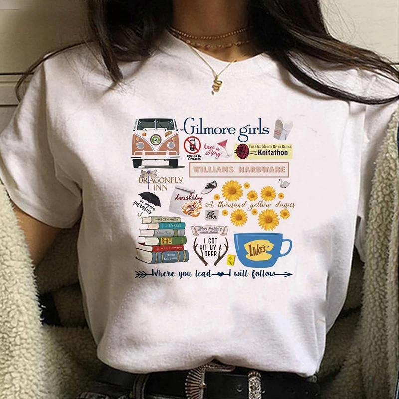 Gilmore Girls Summer Tops Female Print Kawaii White Women T Shirt Casual Vintage Clothes Tshirt Classic Men Nostalgia Tee