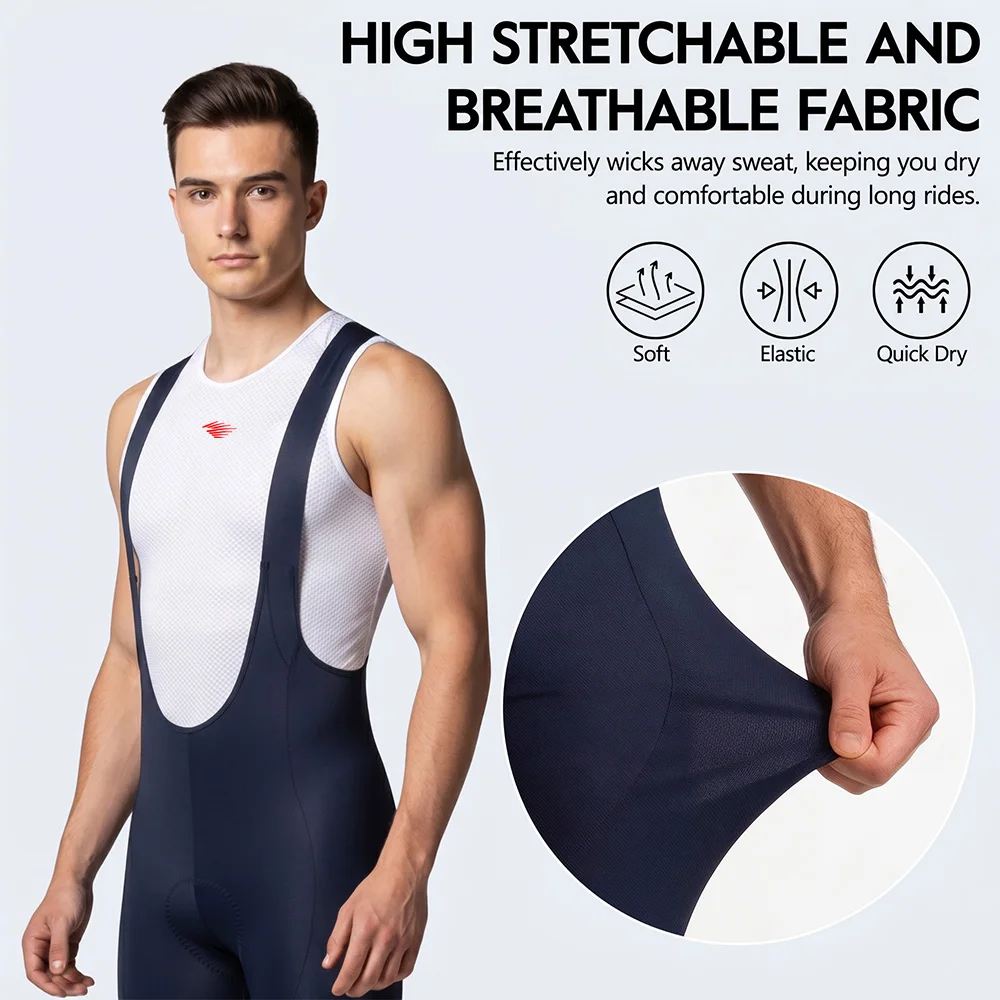RION Men's Cycling Bib Shorts MTB Mountain Bike Tights Bicycle Clothing Pro Road Biking Equipment Italy Dolomiti Pad 6H Slim Fit