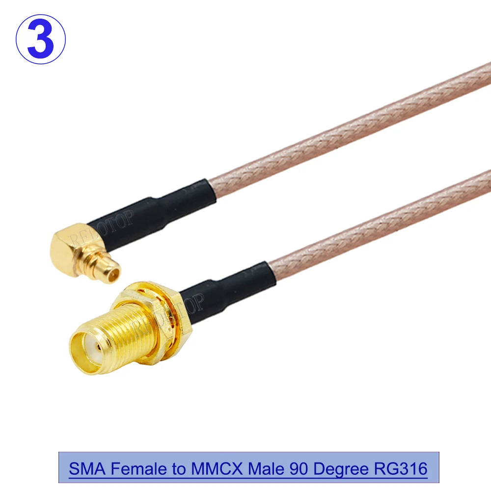 1PCS MMCX Male Female to SMA Male Female FPV Antenna Adapter Cable RG316 Pigtail Jumper RF Coaxial Extension Cord 5CM-1M