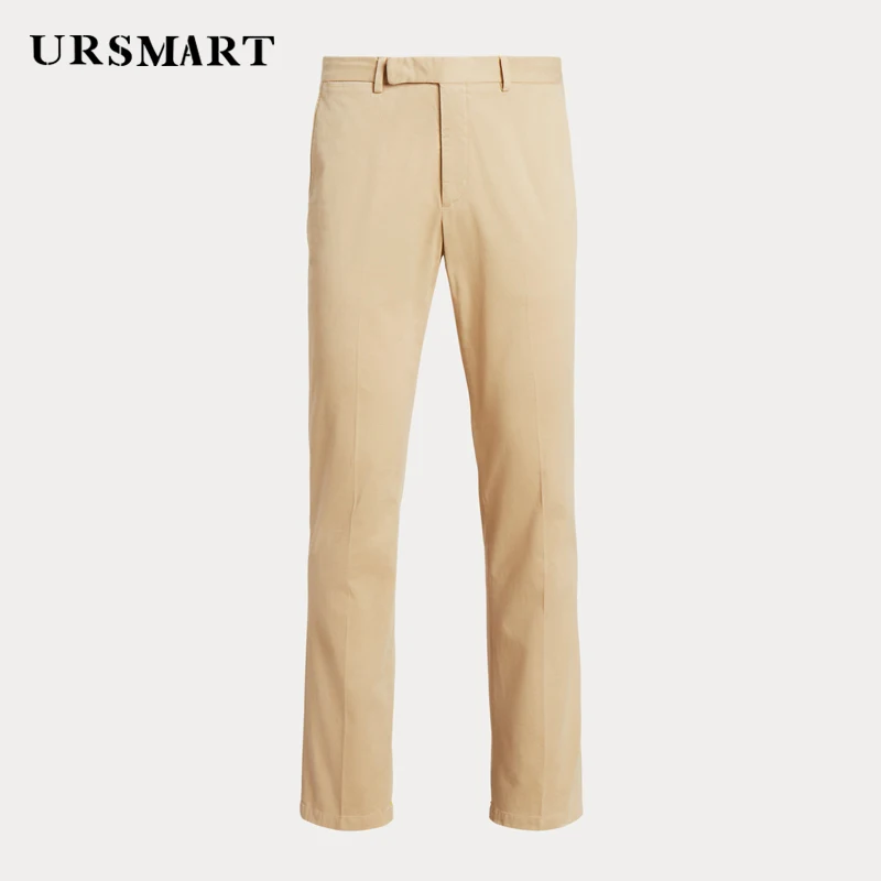 Cotton Khaki Men's Pants 2024 Spring and Autumn New Product British Fashion Elegant Slim Fit Customized Pants for Men