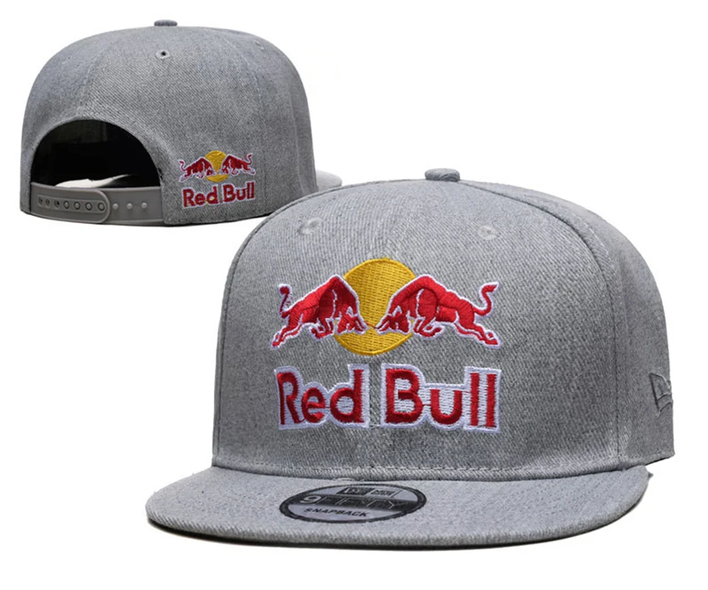 Red Bull Herren- und Damen-Baseballkappe mit flachem Schirm und amerikanischer Stickerei, trendige Outdoor-Freizeit-Sport-Sonnenkappe – Detail 8