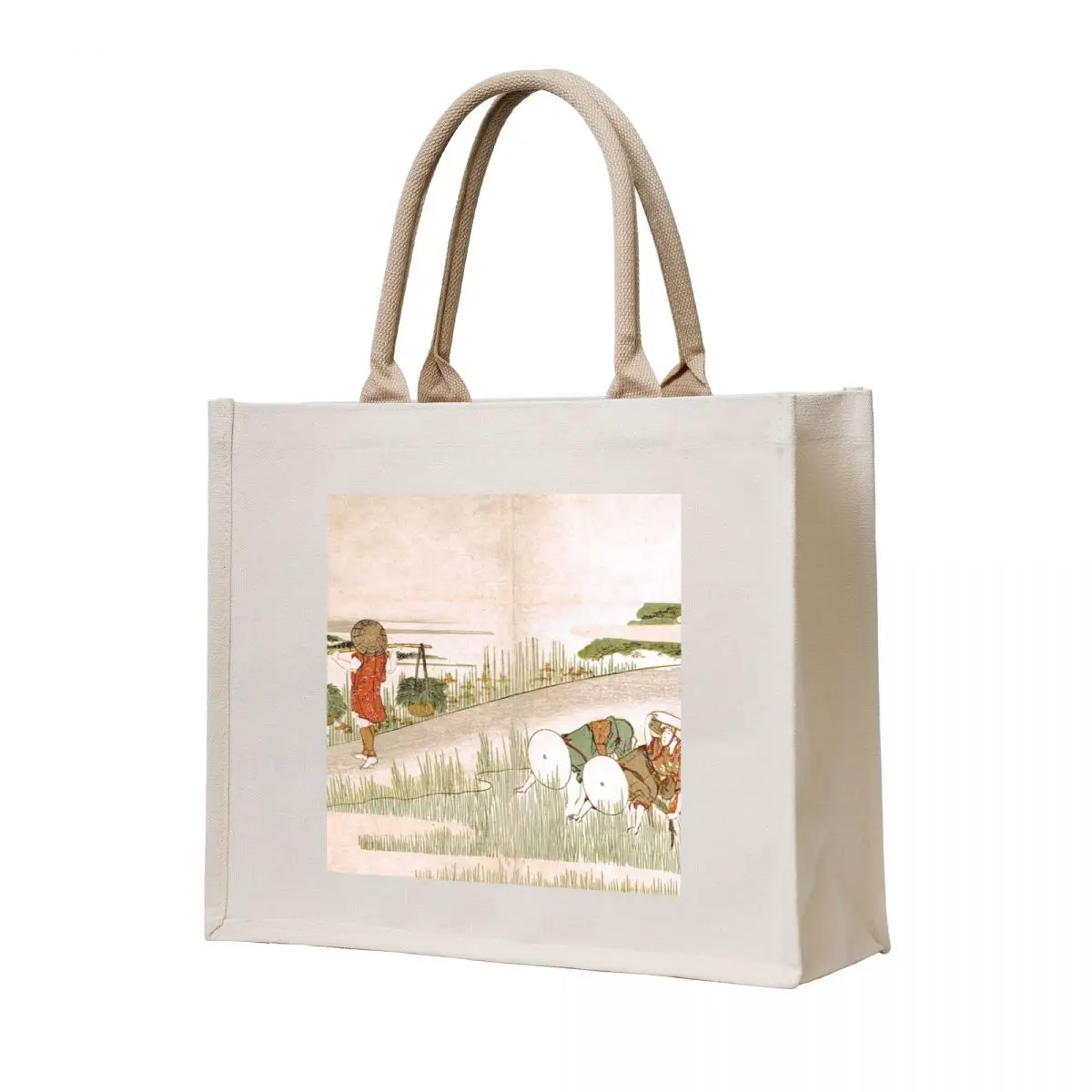 

Spring in the Rice Fields - Katsushika Hokusai Tote Bag shopper bag women canvas tote bag men Custom reusable grocery bags