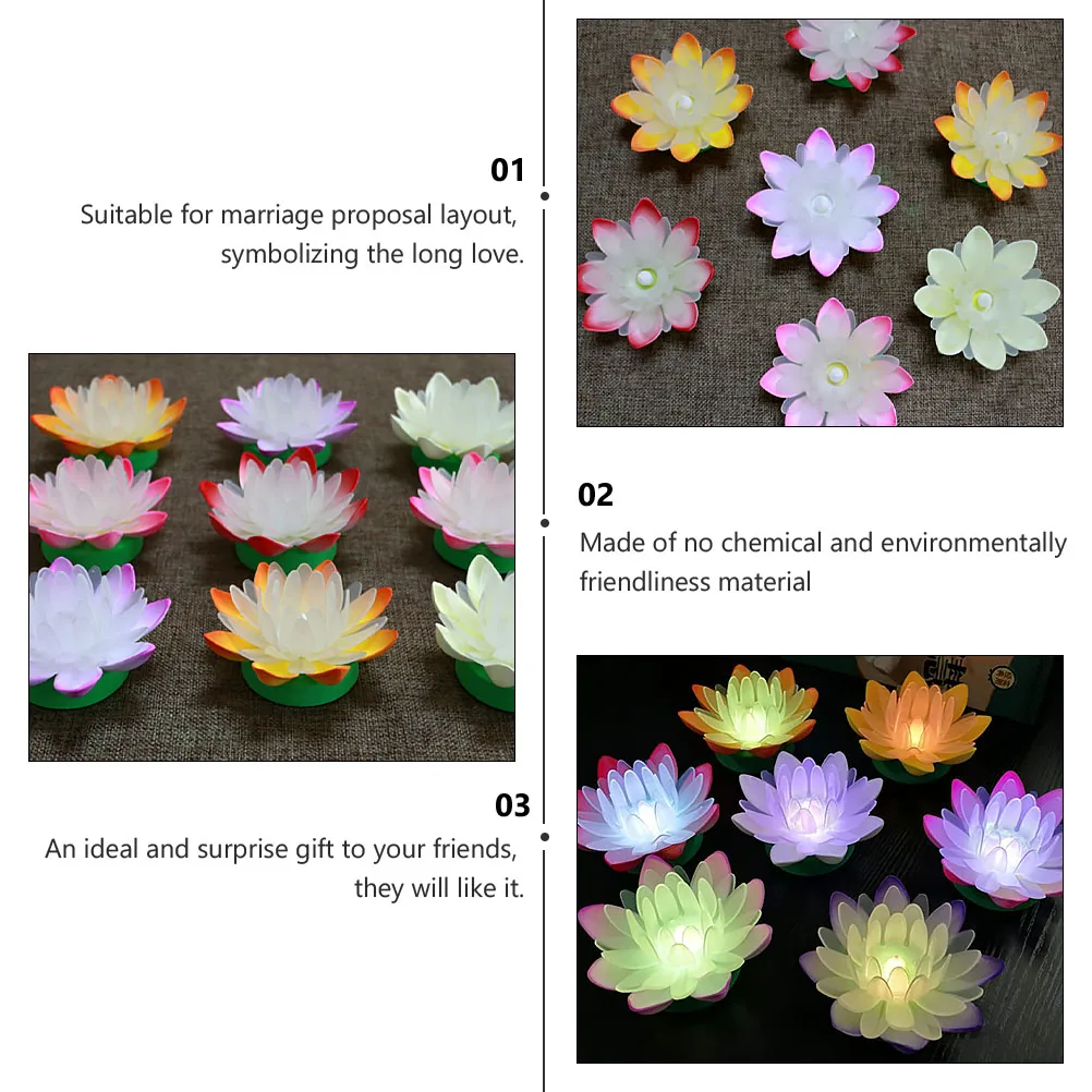 

1pc Led Colorful Lotus Water Reusable Powered River For Wedding Proposal Surprise