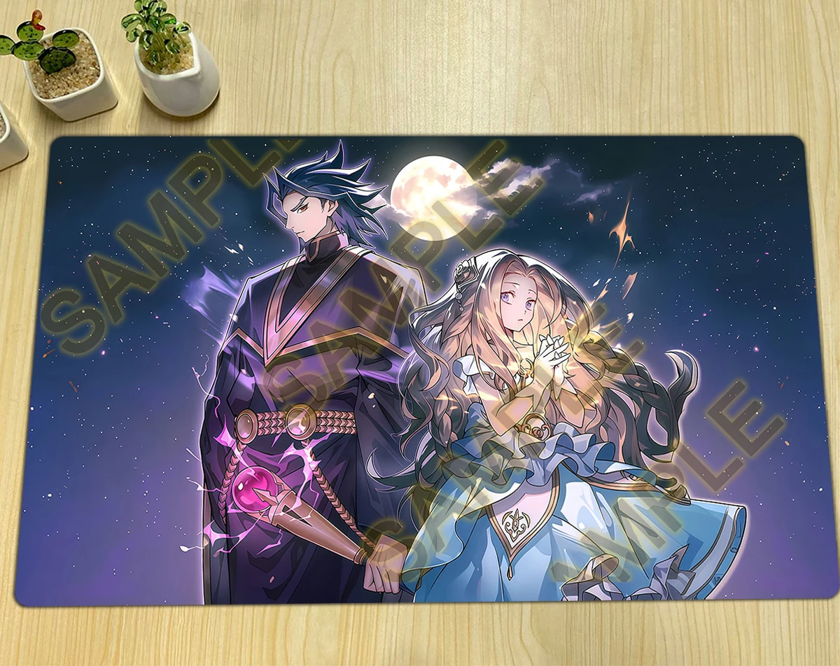 YuGiOh Endymion, the Crescent Magistus Playmat TCG CCG Mat Board Game Duel Pad Trading Card Game Mat Anime Rubber Mousepad & Bag