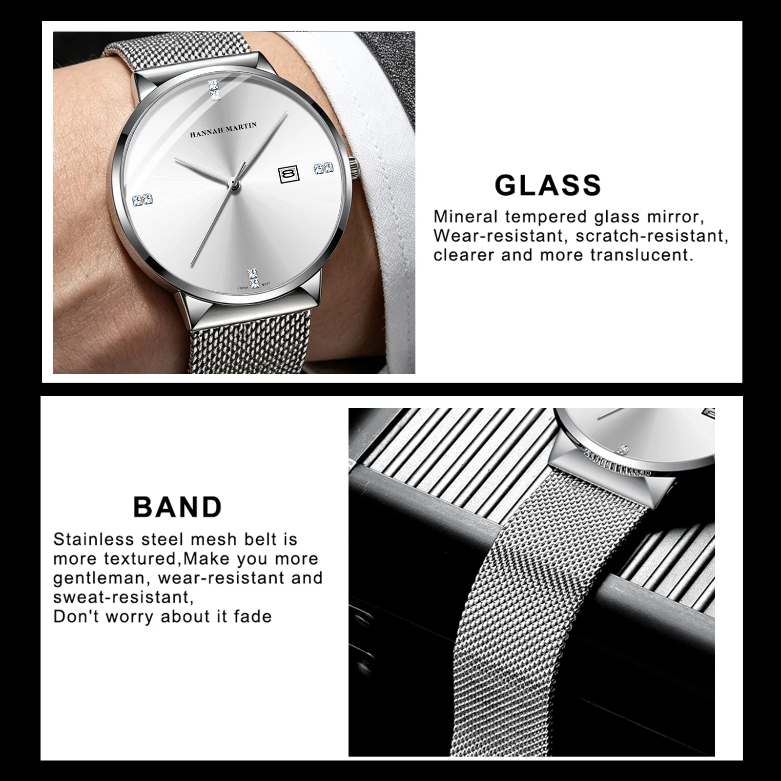 한나 마틴 남성용 시계, 스테인리스 스틸 소재, 클래식 - Luxury Watch Top 10 리뷰 및 가격
